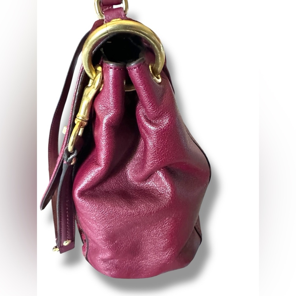 Coach Park Hair Calf Turnlock Flap Satchel Bag Leopard Oxblood Burgundy 2013 - Picture 6 of 11